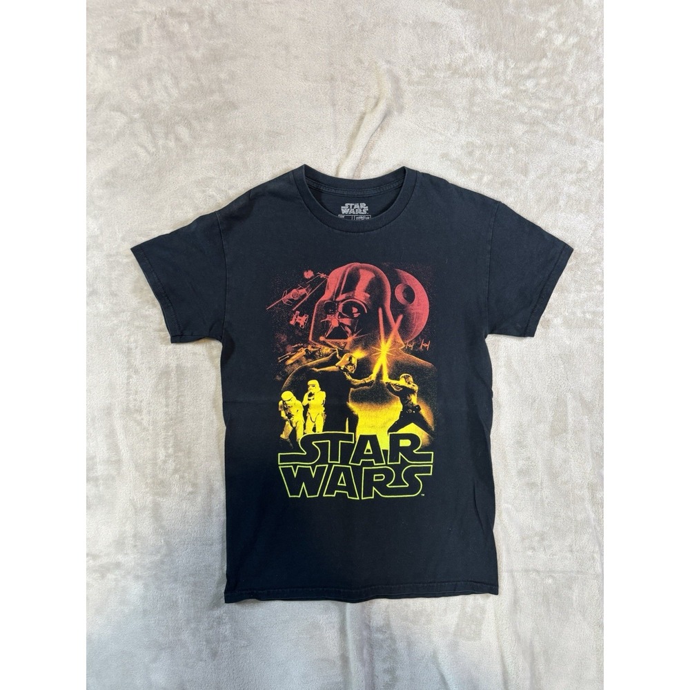 Fifth Sun Star Wars Darth Vader Vs Luke Skywalker Fight Black T-Shirt Mens Small - Picture 1 of 8